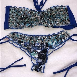 Colombian bandeau tie top and bottom swim wear